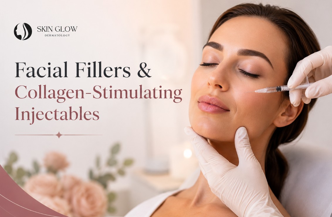 Facial fillers and collagen-stimulating injectables at Skin Glow Dermatology in Brooklyn, NY.